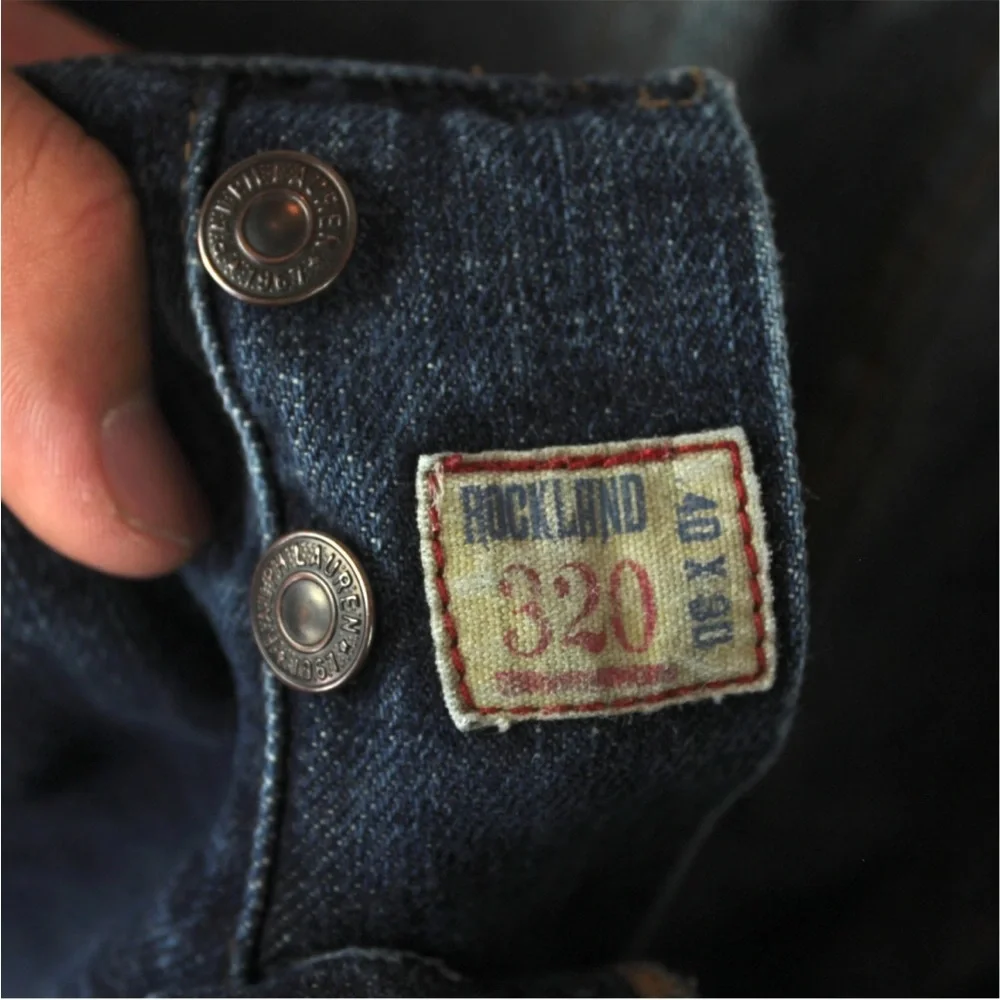 POLO Ralph Lauren Rockland 320 Button Fly Jeans Mens Fit 38x31 Blue Flap Pocket